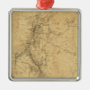 Kontur-Karte von Washoe Bezirk, Nevada Silbernes Ornament