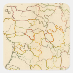 Kontur kleiner französischer Flüsse Quadratischer Aufkleber
