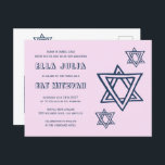 KONTUR LETTER STAR DAVID Custom QR BAT Mitzvah Postkarte<br><div class="desc">Perfekte Postkarte, um eine Bar oder Fledermausmitzvah anzukündigen! Handgefertigte Kunst für Sie mit dem Stern von david Design auf der Vorderseite und QR-Code auf der Rückseite! Vollständig anpassbar! Klicken Sie auf "Personalisieren" oben, um den Text zu bearbeiten. Klicken Sie auf "Bearbeiten mit dem Design-Tool", um die Schriftart, Farben und Platzierungen...</div>