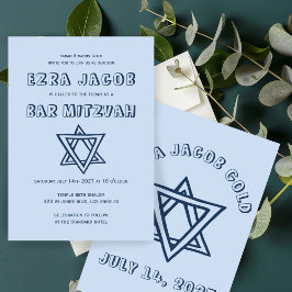 KONTUR LETTERS STAR DAVID Custom Bar Mitzvah Einladung