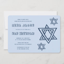 KONTUR LETTERS STAR DAVID Custom BAR Mitzvah Einladung