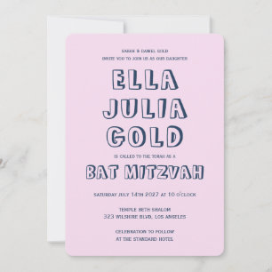 KONTUR LETTERS STAR DAVID Custom Bat Mitzvah Einladung