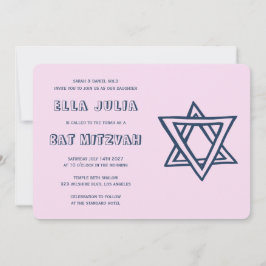 KONTUR LETTERS STAR DAVID Custom Bat Mitzvah Einladung