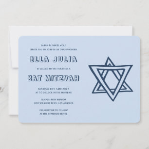 KONTUR LETTERS STAR DAVID Custom Bat Mitzvah Einladung