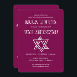 KONTUR LETTERS STAR DAVID Custom Bat Mitzvah Einladung<br><div class="desc">Perfekte Karte, um eine Bar oder Fledermausmitzvah anzukündigen! Handgemachte Kunst für Sie mit dem Stern von David auf der Vorder- und Rückseite! Vollständig anpassbar! Klicken Sie auf "Personalisieren" oben, um den Text zu bearbeiten. Klicken Sie auf "Bearbeiten mit dem Design-Tool", um die Schriftart, Farben und Platzierungen anzupassen und das Design...</div>