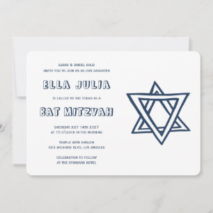 KONTUR LETTERS STAR DAVID Custom Bat Mitzvah Einladung