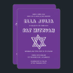 KONTUR LETTERS STAR DAVID Custom Bat Mitzvah Einladung<br><div class="desc">Perfekte Karte, um eine Bar oder Fledermausmitzvah anzukündigen! Handgemachte Kunst für Sie mit dem Stern von David auf der Vorder- und Rückseite! Vollständig anpassbar! Klicken Sie auf "Personalisieren" oben, um den Text zu bearbeiten. Klicken Sie auf "Bearbeiten mit dem Design-Tool", um die Schriftart, Farben und Platzierungen anzupassen und das Design...</div>