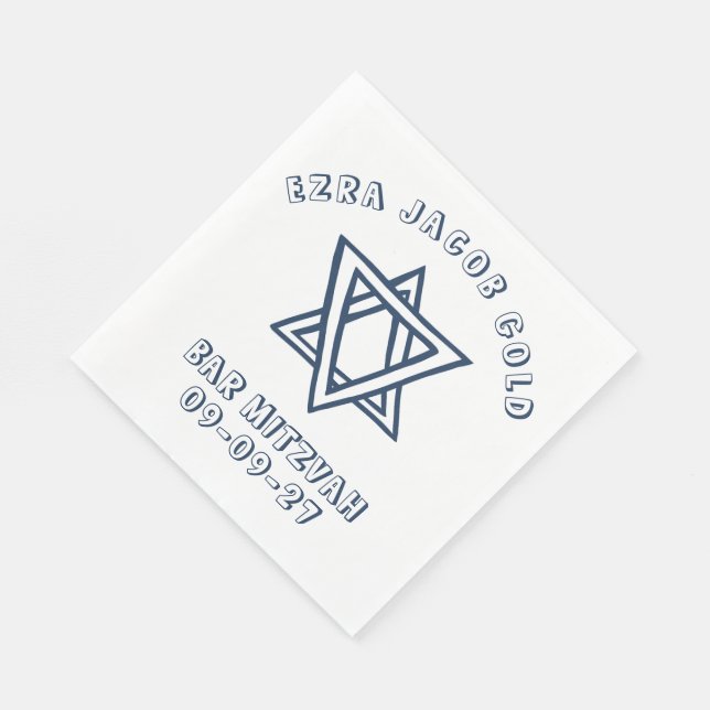 KONTUR LETTERS STAR DAVID Custom Bat Mitzvah Serviette (Ecke)