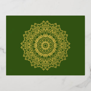 Kontur Mandala - Vintager Stil 4 Folien Feiertagspostkarte