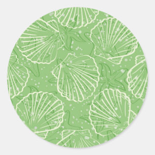 Kontur-Muscheln Runder Aufkleber