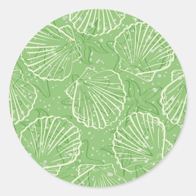 Kontur-Muscheln Runder Aufkleber (Vorderseite)