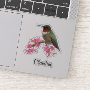 Kontur Rosa Blume & Hummingbird Vinyl Stickers Aufkleber