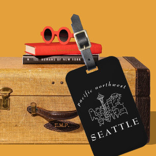 Kontur Seattle Skyline Pazifik Nordwestliche Kontu Gepäckanhänger