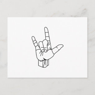 Kontur signieren postkarte
