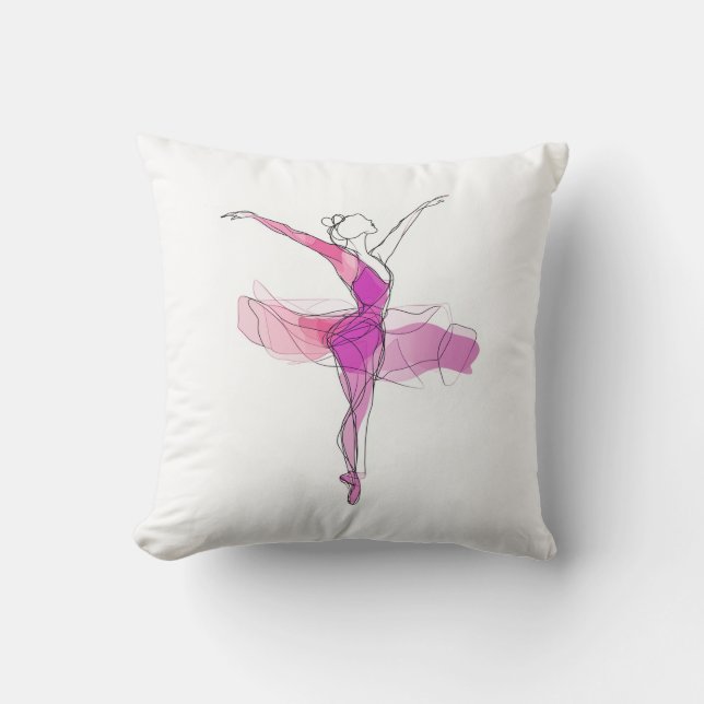 Kontur Stroke Dancing Pink Ballerina Studio Dekora Kissen (Vorderseite)