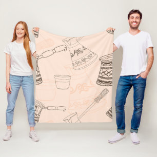 Kontur Türkischer Kaffee Elegantes Minimalistische Fleecedecke