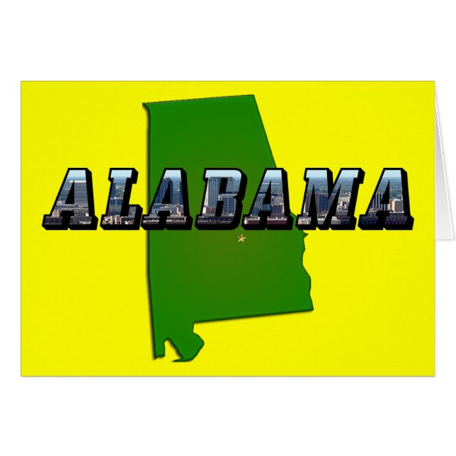 Kontur und Bildtext von Alabama (Vorderseite (Horizontal))