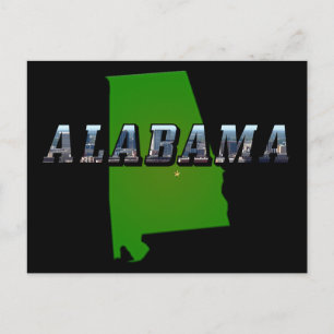 Kontur und Bildtext von Alabama Postkarte