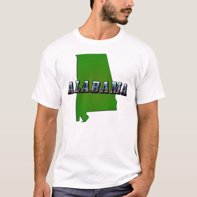 Kontur und Bildtext von Alabama T-Shirt (Vorderseite)
