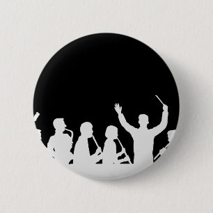 Kontur von Leiter- und Bandweiß auf Schwarzem Button