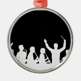 Kontur von Leiter- und Bandweiß auf Schwarzem Ornament Aus Metall