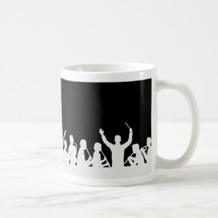 Kontur von Leiter- und Bandweiß auf Schwarzem Tasse