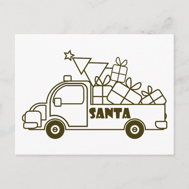 Kontur Weihnachtswagen Ausblick auf die Pkw Postkarte (Vorderseite)