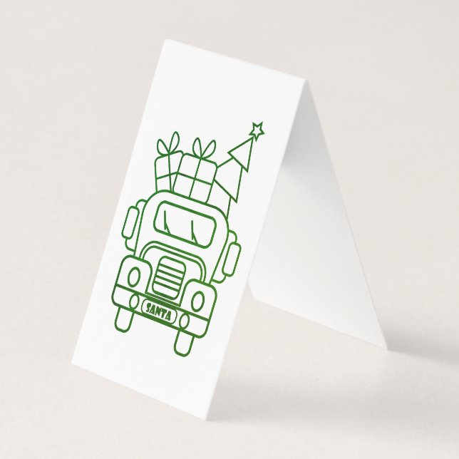Kontur Weihnachtswagen Santa Auto Vorderansicht (Vorderseite)