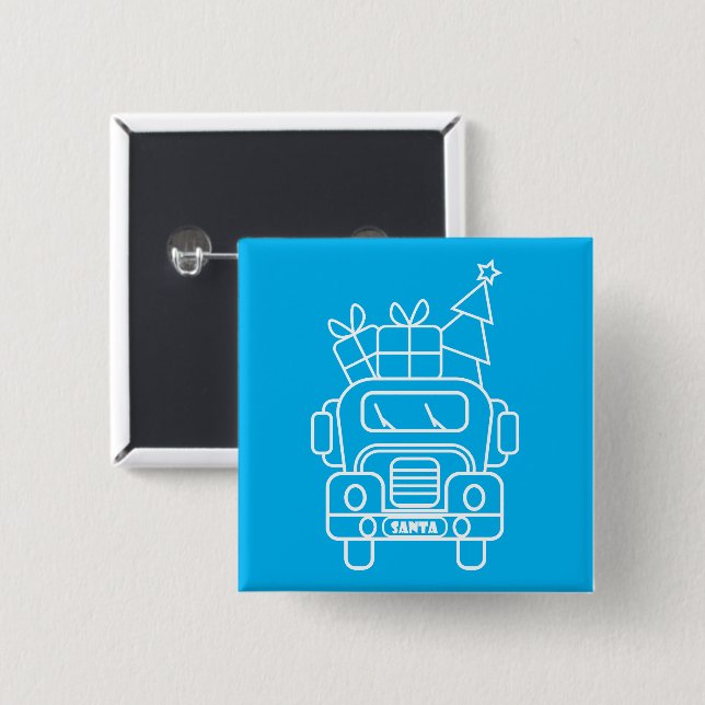 Kontur Weihnachtswagen Santa Auto Vorderansicht Button (Vorne & Hinten)