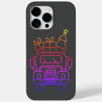 Kontur Weihnachtswagen Santa Auto Vorderansicht