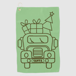 Kontur Weihnachtswagen Santa Auto Vorderansicht Golfhandtuch