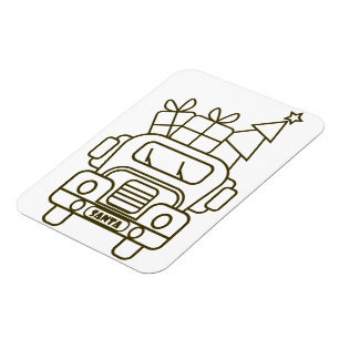 Kontur Weihnachtswagen Santa Auto Vorderansicht Magnet