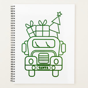 Kontur Weihnachtswagen Santa Auto Vorderansicht Planer