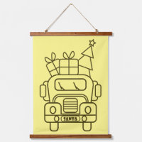 Kontur Weihnachtswagen Santa Auto Vorderansicht