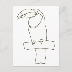 Kontur zeichn eines Toucan Vogel Postkarten