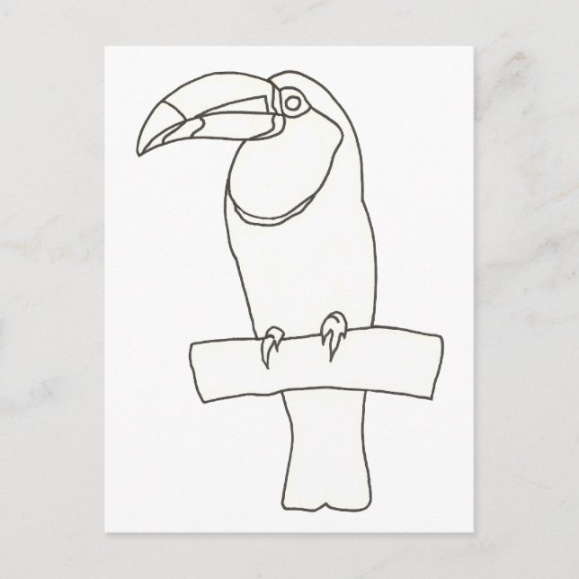 Kontur zeichn eines Toucan Vogel Postkarten (Vorderseite)