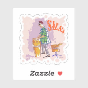 Konturaufkleber für Salsa-Trommler Aufkleber