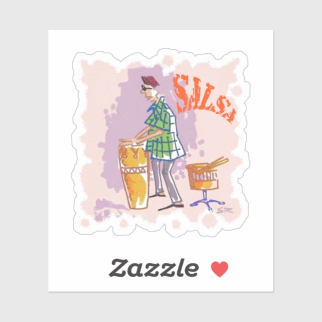 Konturaufkleber für Salsa-Trommler Aufkleber (Blatt)