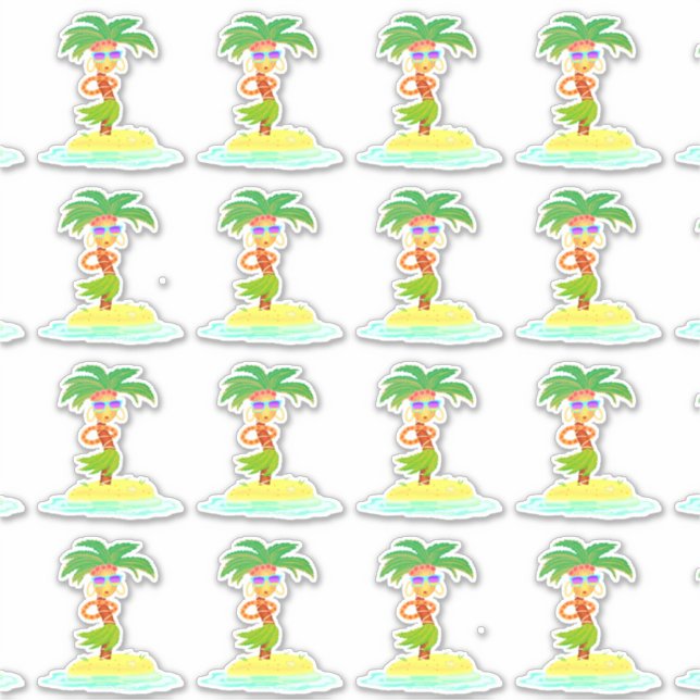 Konturkleber für Hula Palm (Blatt) Aufkleber (Vorderseite)