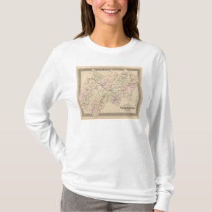Konturplan von Washington County in Vermont T-Shirt