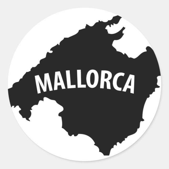 Kontursymbol für Mallorca Runder Aufkleber (Vorderseite)