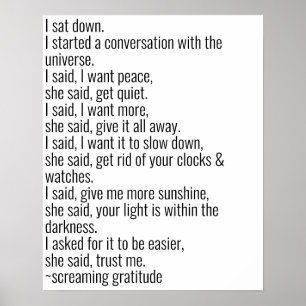 Konversation mit dem Universum Poster