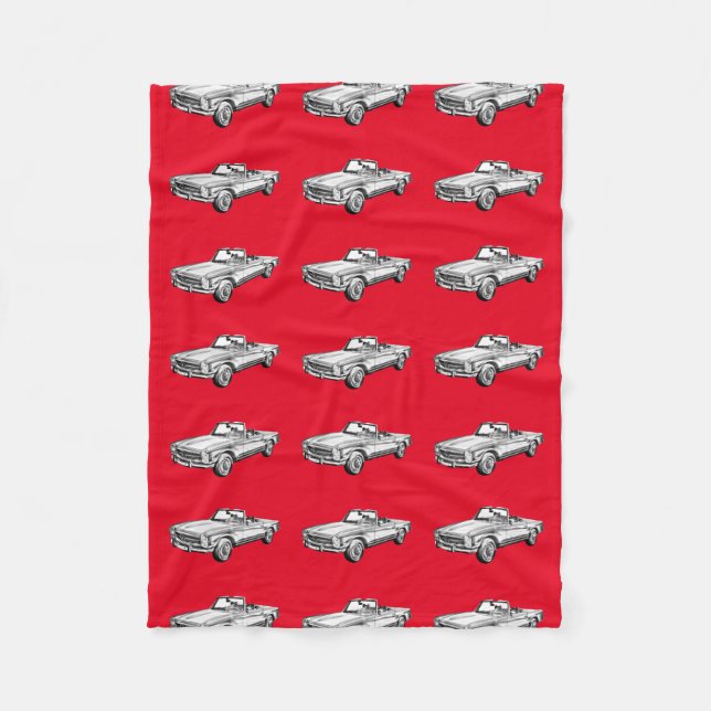 Konvertierbare Auto-Illustration MERCEDES-BENZ 280 Fleecedecke (Vorderseite)