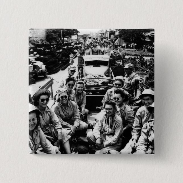 Konvoi der Krankenschwestern im Zweiten Weltkrieg Button (Vorderseite)