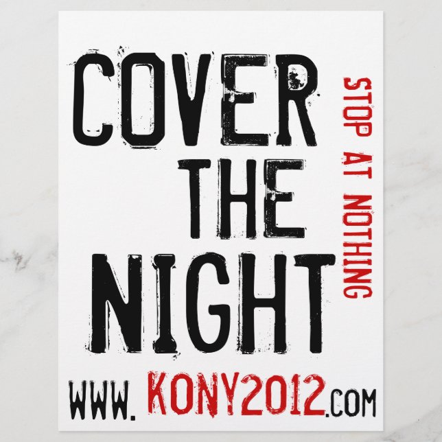 Kony 2012 Flyer decken die Nacht ab (Vorne)