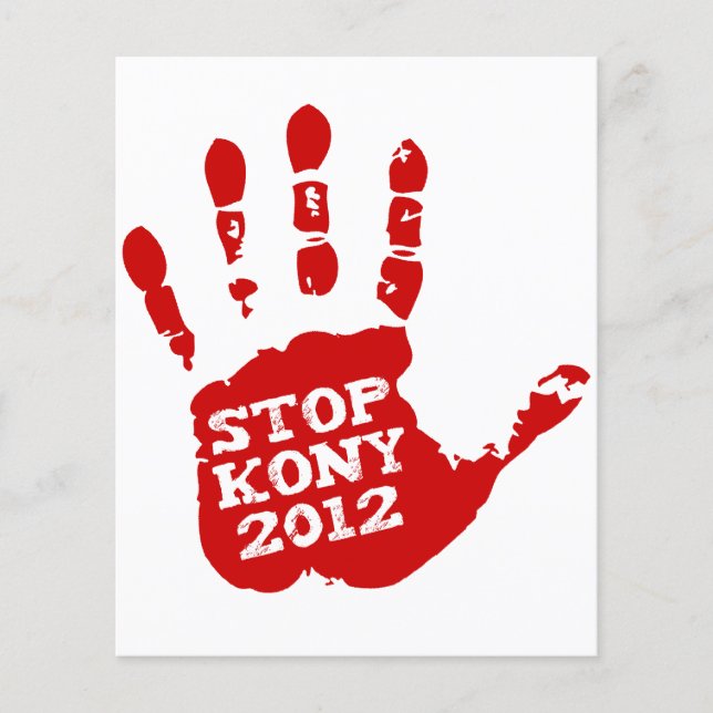 Kony 2012 Handprint Stopp Joseph Kony Flyer (Vorne)