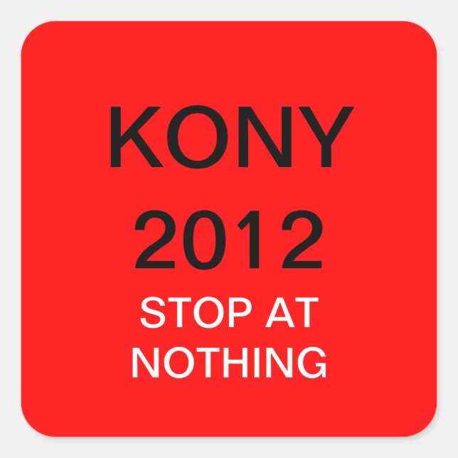 KONY 2012 QUADRATISCHER AUFKLEBER (Vorderseite)
