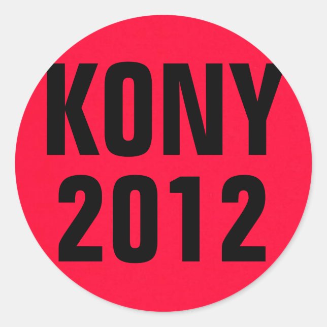 KONY 2012 Red Runder Aufkleber (Vorderseite)