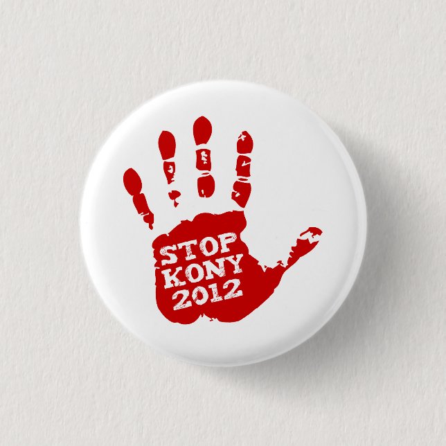 Kony Handprint Halt 2012 Joseph Kony Button (Vorderseite)