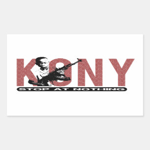 KONY - Stoppen Sie an nichts. Kindersoldat Rechteckiger Aufkleber